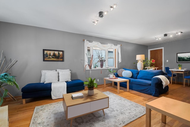 living room featuring light hardwood / wood-style flooring