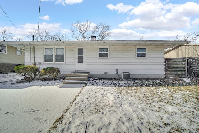 view of front of property with cooling unit