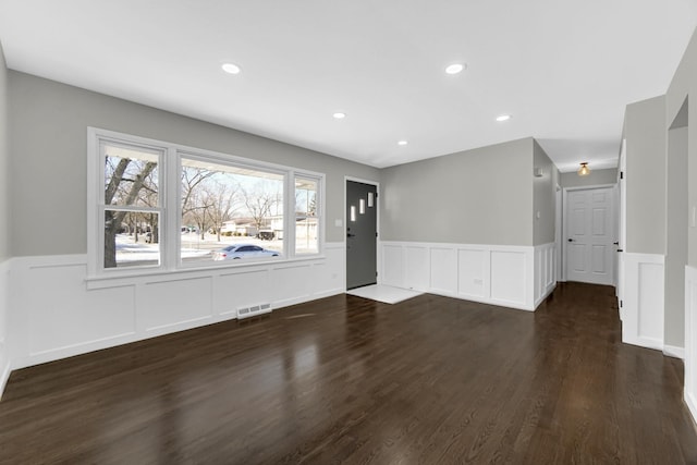 interior space featuring dark hardwood / wood-style flooring