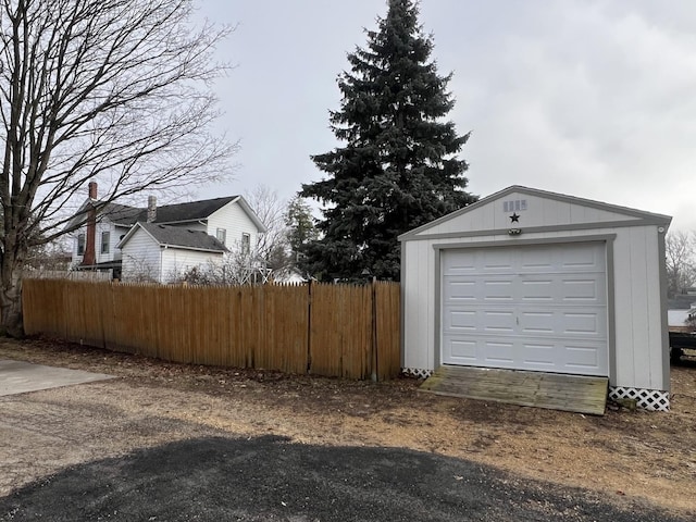 view of garage