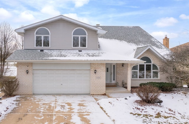 view of front facade featuring a garage