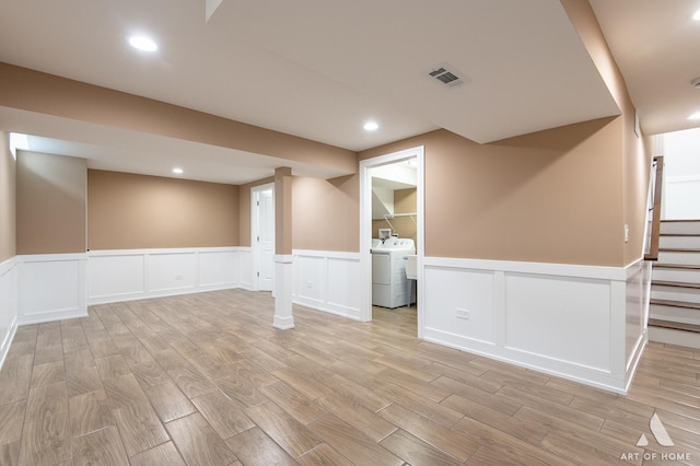 basement featuring washer / dryer