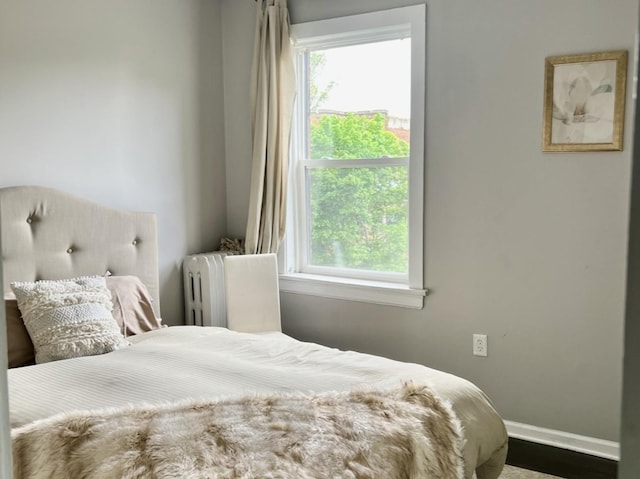 bedroom with radiator