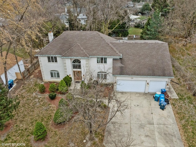 view of front of home with a garage