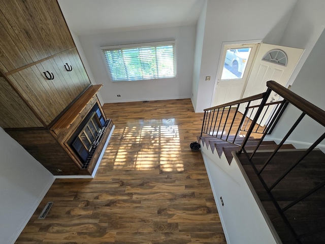 interior space featuring dark wood-type flooring