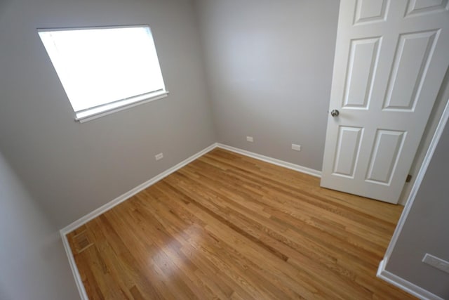 empty room featuring light wood-type flooring