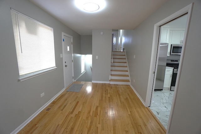 interior space featuring light wood-type flooring