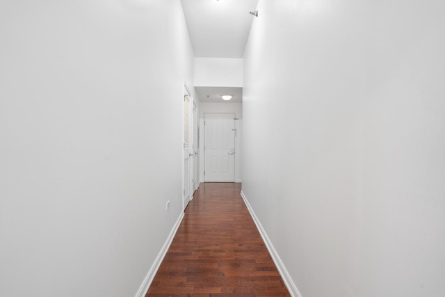 hall featuring dark hardwood / wood-style floors