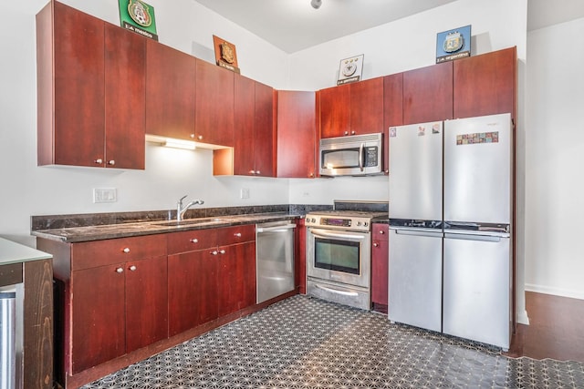 kitchen with sink and stainless steel appliances