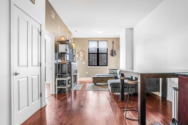 interior space with hardwood / wood-style floors