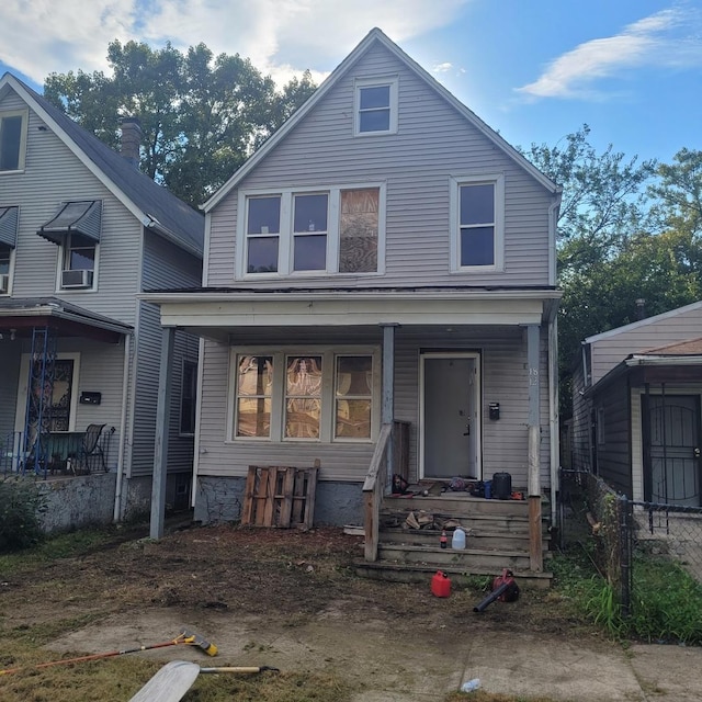 view of front property with covered porch