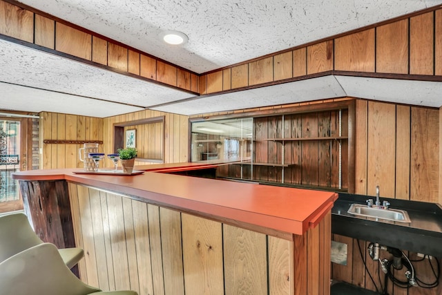 4850 N Crescent Ave, Norridge, IL 60706 - interior space featuring bar, wood walls, and a sink