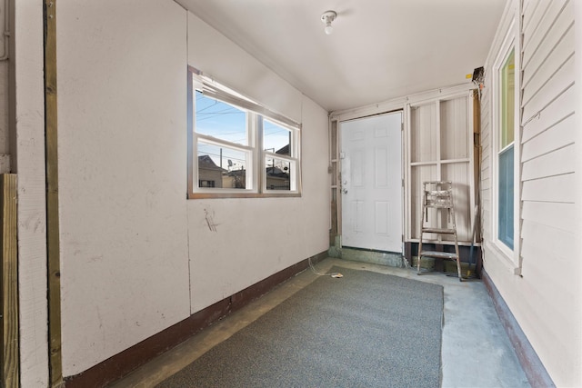 view of unfurnished sunroom