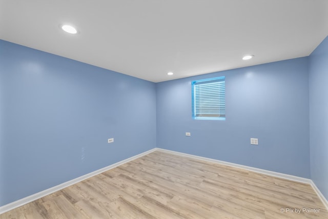 empty room featuring light wood-type flooring