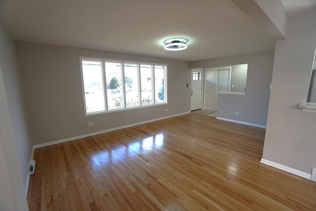 interior space with light hardwood / wood-style flooring