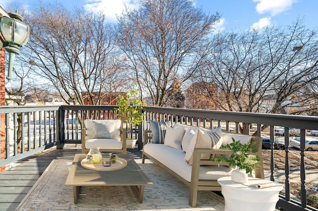 deck featuring an outdoor hangout area