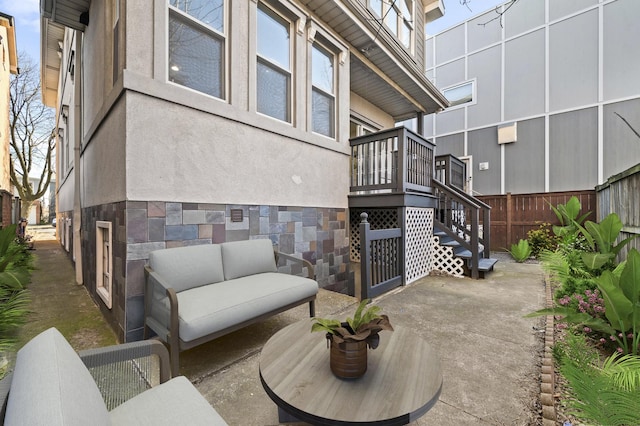 view of patio featuring an outdoor living space