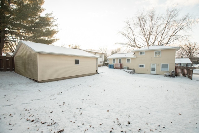 view of snow covered property