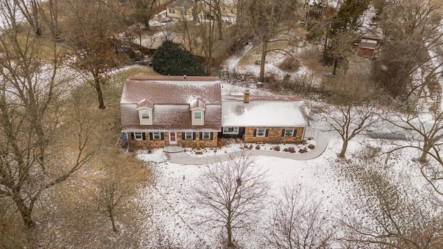 view of snowy aerial view