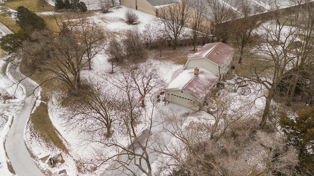 view of snowy aerial view