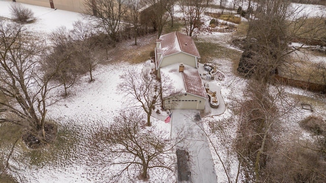 view of snowy aerial view