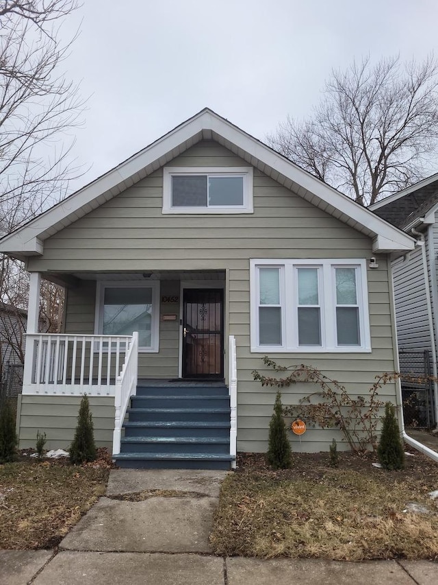 bungalow-style house with covered porch