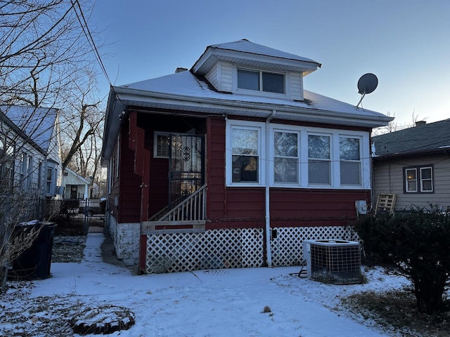 view of front of house with central AC