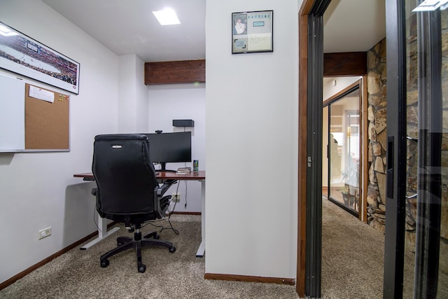 view of carpeted office