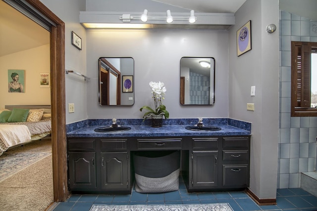 bathroom featuring vanity and tile patterned floors