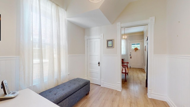 living area featuring light wood-type flooring