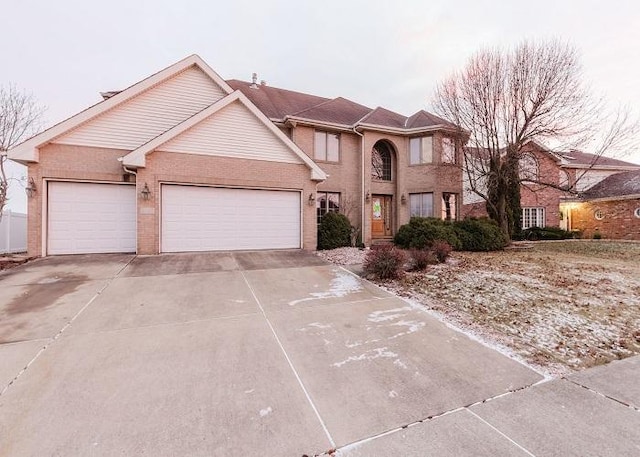 view of front of house with a garage