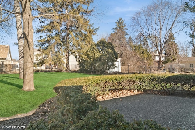 view of yard with fence