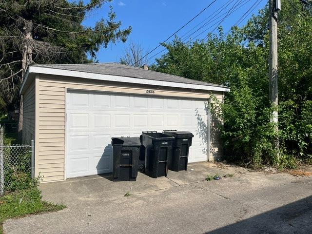 view of garage