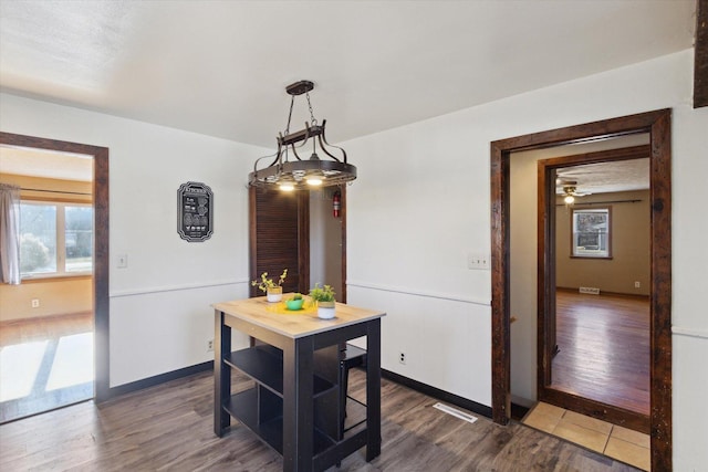 dining room with a wealth of natural light and hardwood / wood-style floors