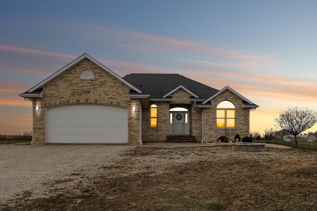 view of front of house with a garage