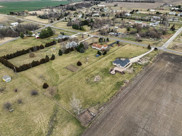 drone / aerial view with a rural view