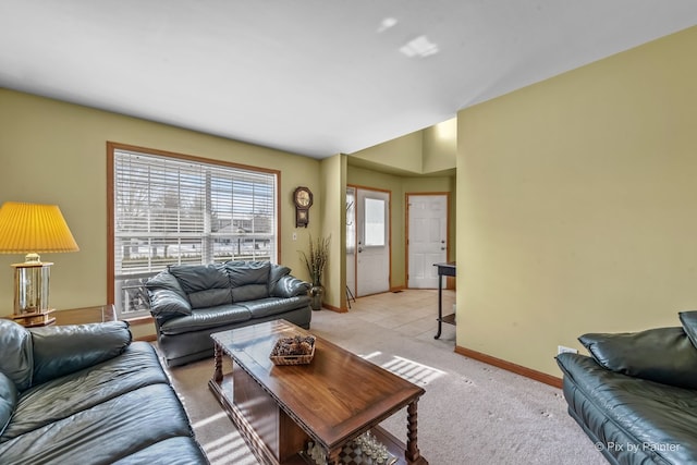 living room with light carpet