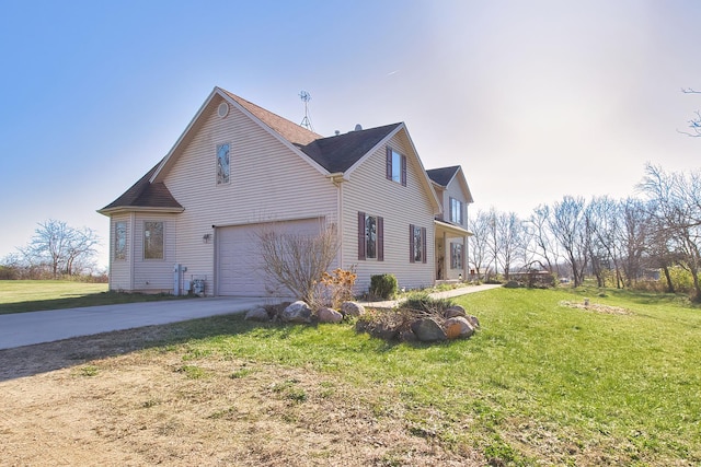 view of property exterior featuring a yard