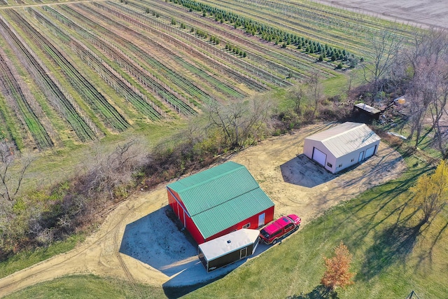 drone / aerial view with a rural view