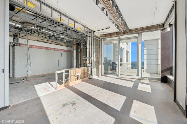 interior space with concrete floors