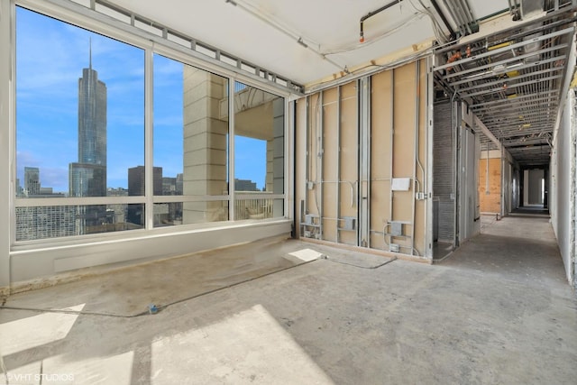 misc room featuring a view of skyline