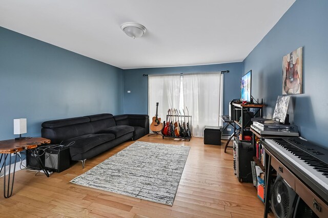 living room featuring light hardwood / wood-style floors