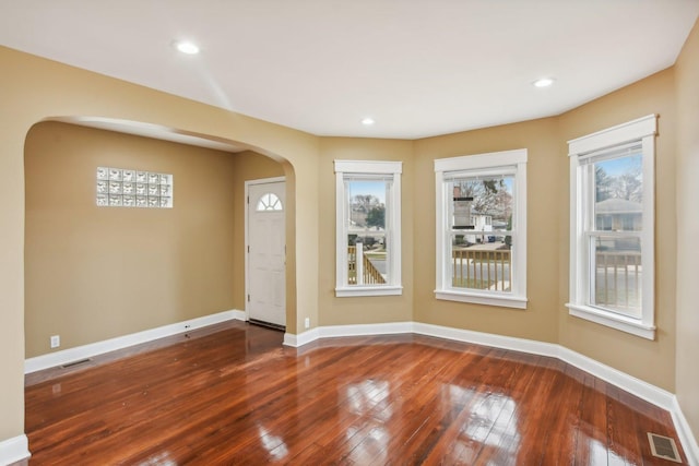 entryway with wood-type flooring and a wealth of natural light