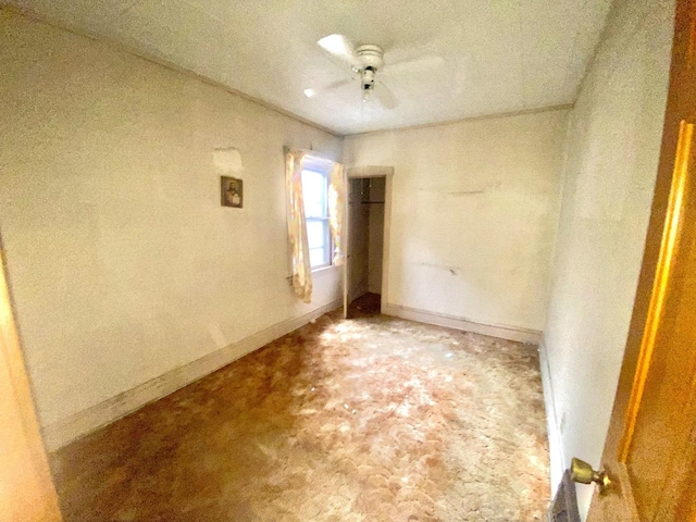 spare room featuring ceiling fan