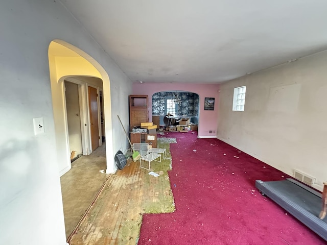 view of unfurnished dining area