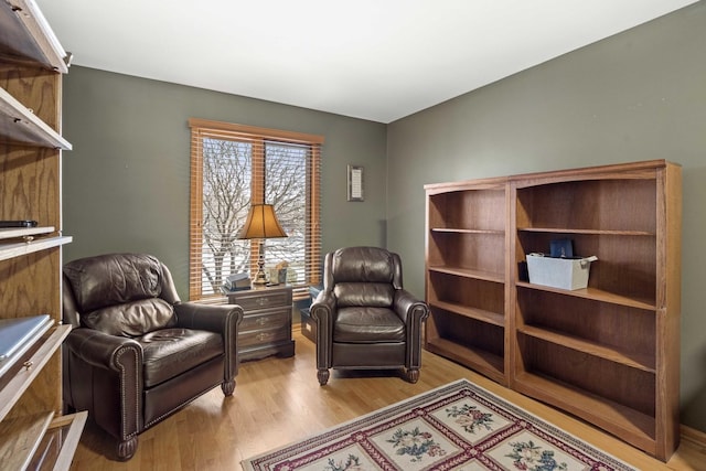 living area with light wood-type flooring