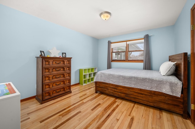 bedroom featuring light hardwood / wood-style flooring