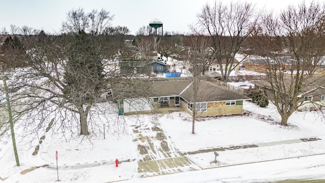 view of snowy aerial view