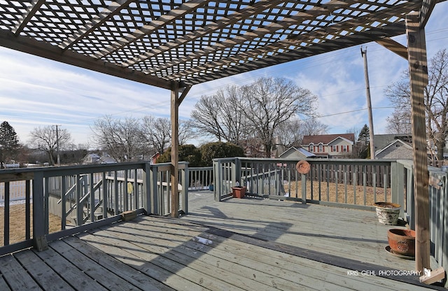 deck with a pergola