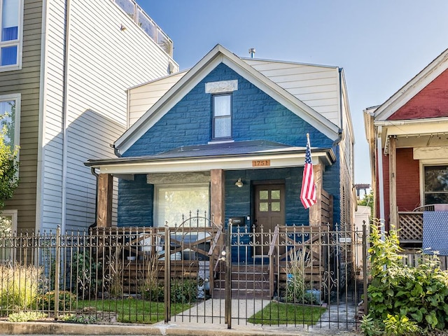 view of front of home with covered porch